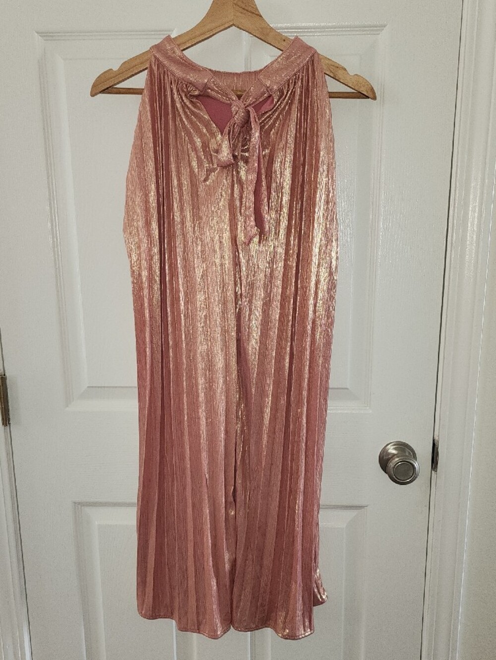 SHEIN Metallic Rose Gold Pleated Mini Dress - Picture 3 of 5